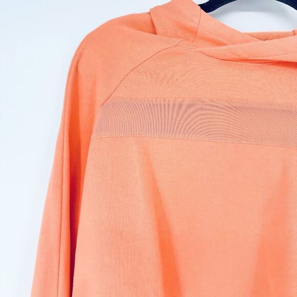 Gymshark Hoodie Peach Cropped Mesh Sweatshirt Womens Size Medium Pullover Active - Picture 3 of 7